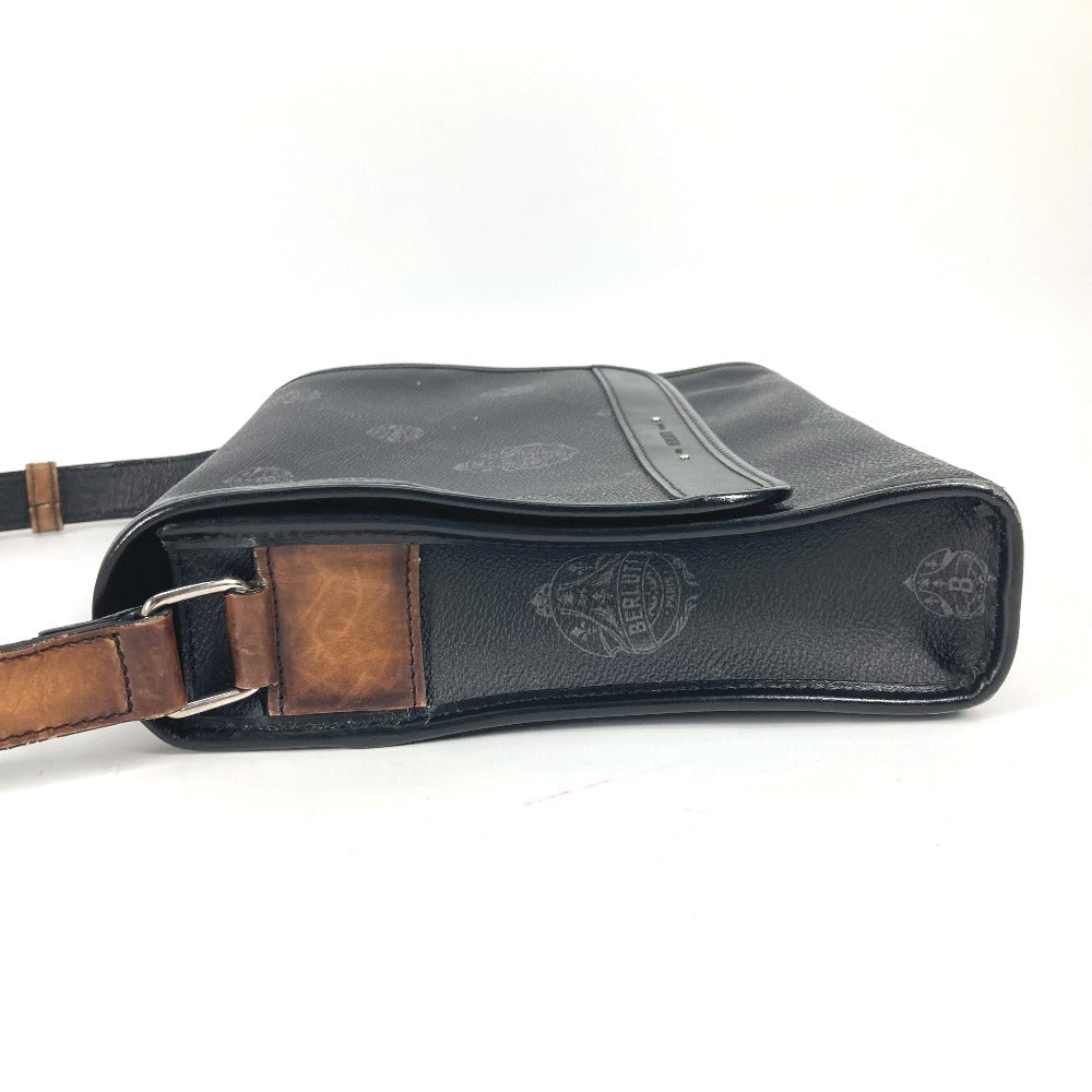 Berluti Shoulder Bag PVC / Leather Black type Crossbody flap Flaneur Small mens Used Authentic