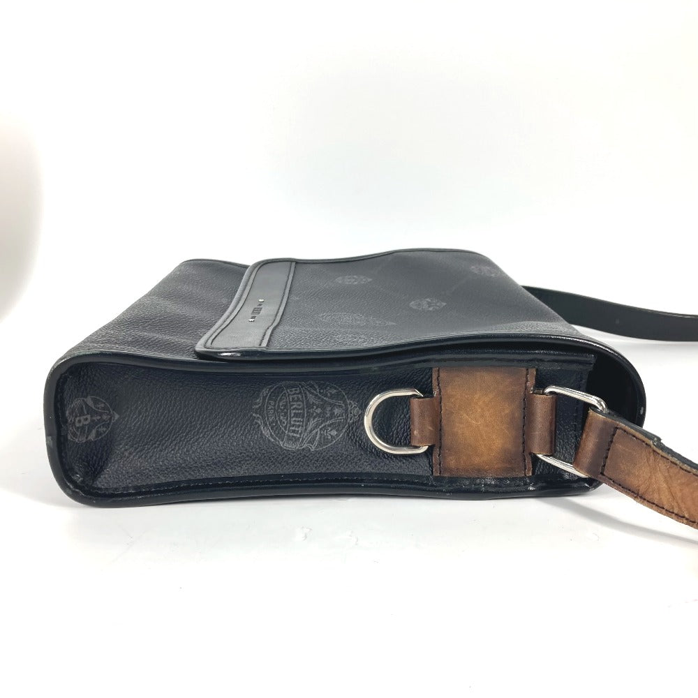 Berluti Shoulder Bag PVC / Leather Black type Crossbody flap Flaneur Small mens Used Authentic