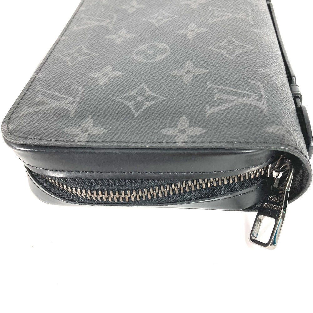 LOUIS VUITTON Long Wallet Purse M61698 Monogram Eclipse Canvas black Monogram Eclipse Zippy XL mens Used Authentic