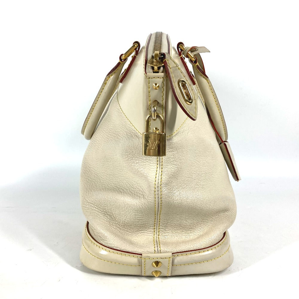 LOUIS VUITTON Handbag M91874 Suhari leather white Suhari LockitMM Women Used Authentic