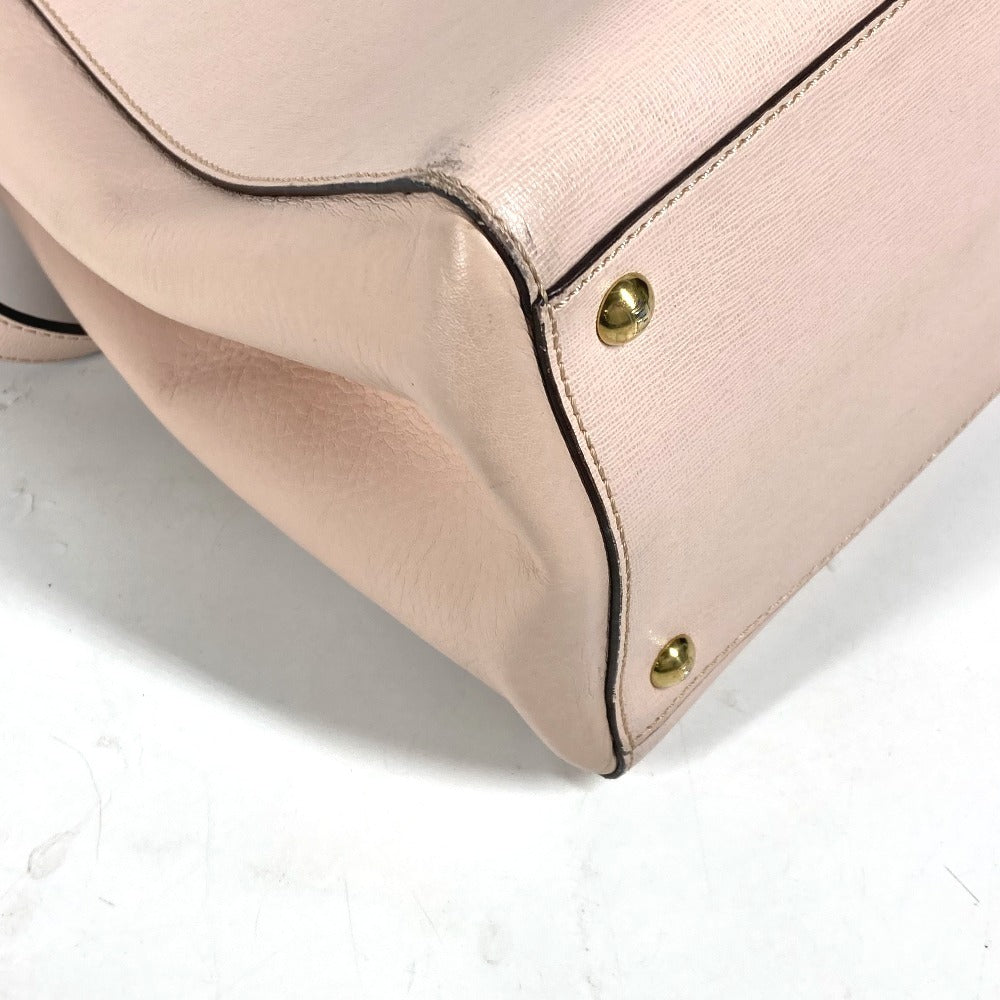 FENDI Shoulder Bag 8BH250 leather beige To joule
