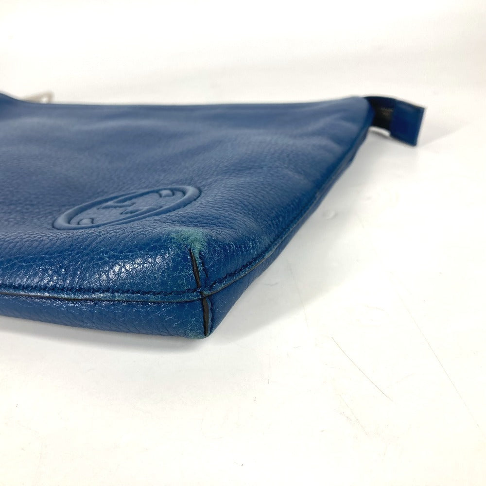 GUCCI business bag 322054 leather blue GG Interlocking G
