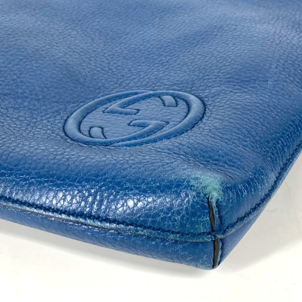 GUCCI business bag 322054 leather blue GG Interlocking G