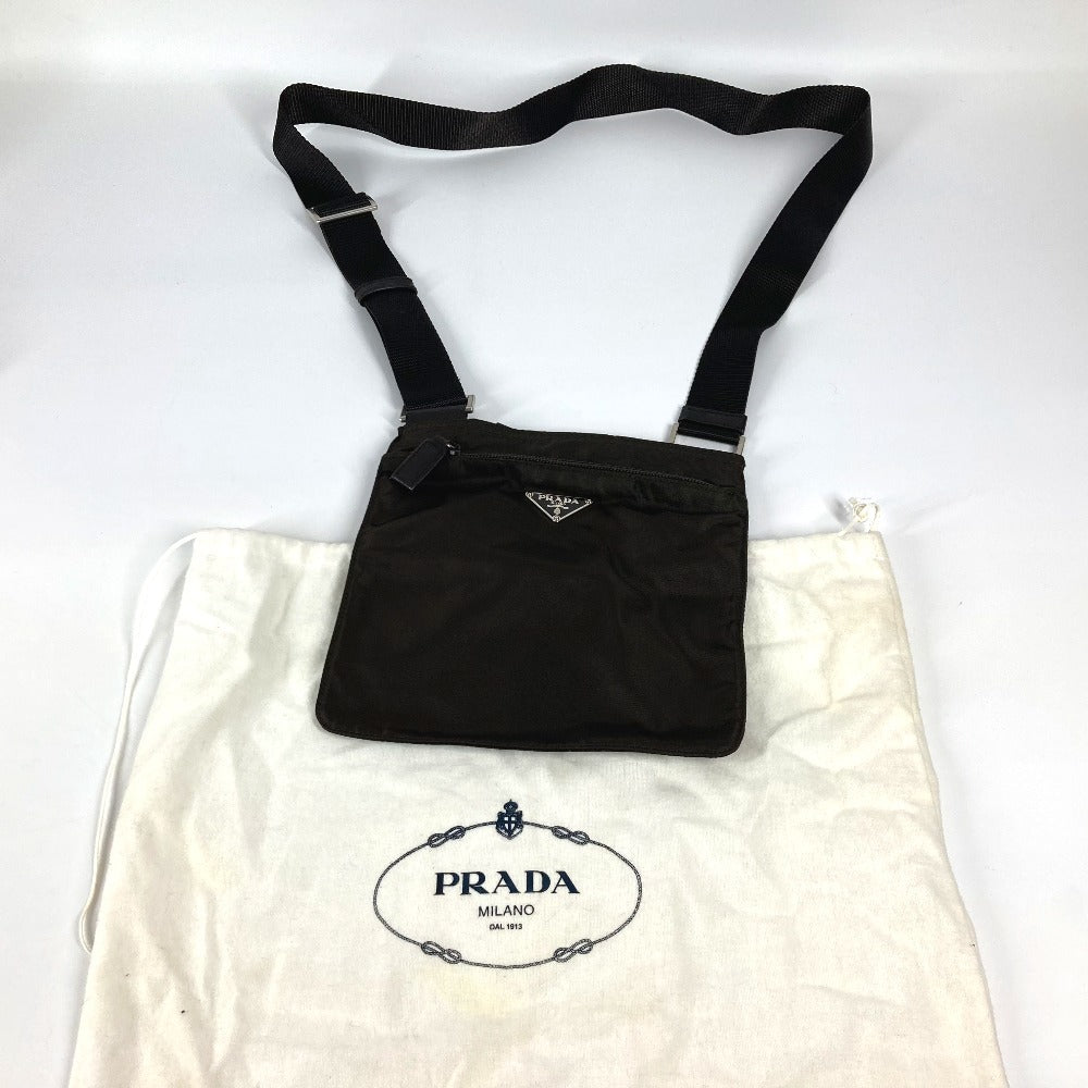 PRADA Shoulder Bag BT7372 Nylon Brown Triangle logo plate
