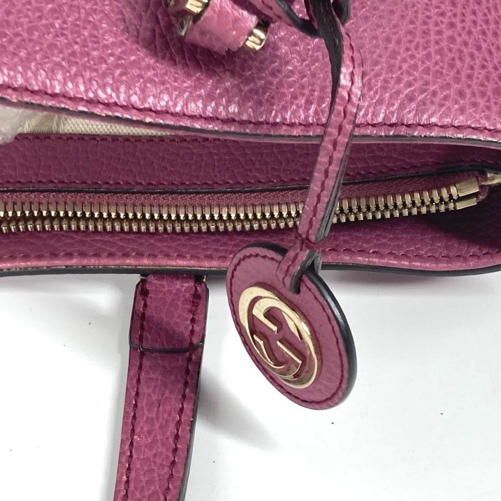 GUCCI Shoulder Bag 388561 leather purple With GG charm Interlocking G