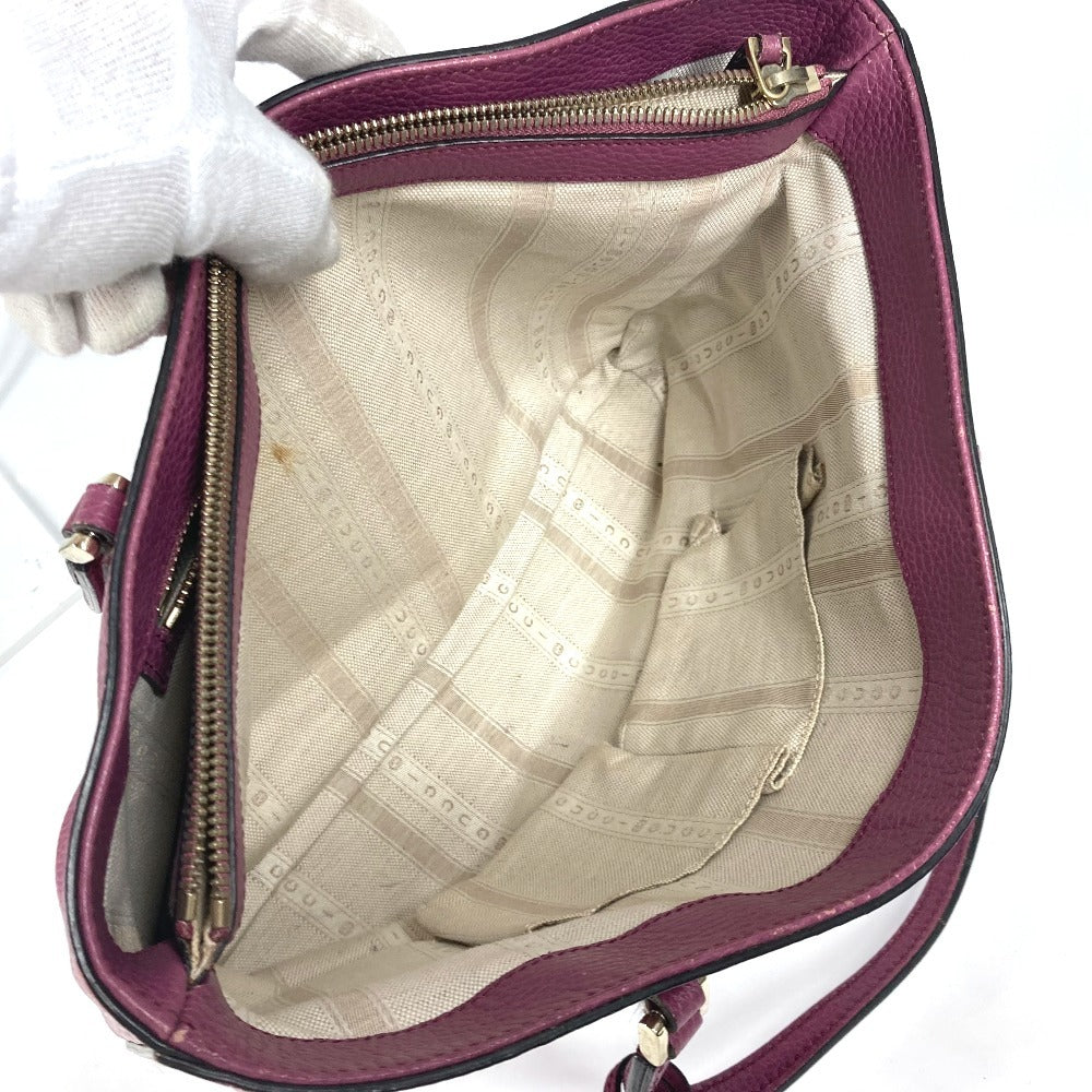 GUCCI Shoulder Bag 388561 leather purple With GG charm Interlocking G