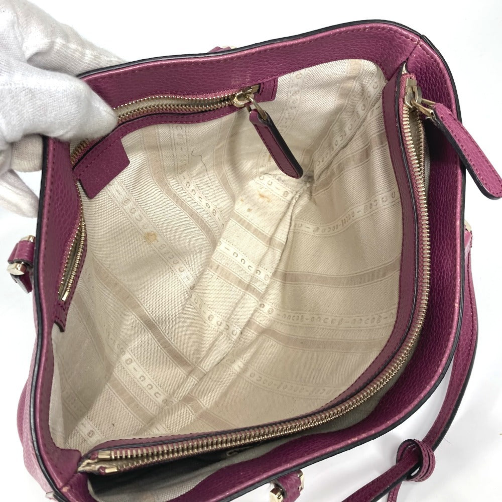 GUCCI Shoulder Bag 388561 leather purple With GG charm Interlocking G