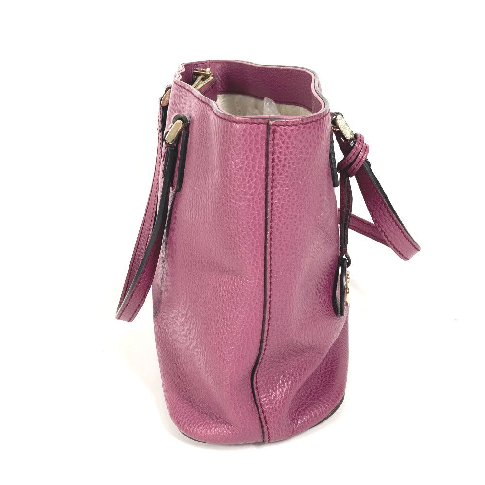 GUCCI Shoulder Bag 388561 leather purple With GG charm Interlocking G