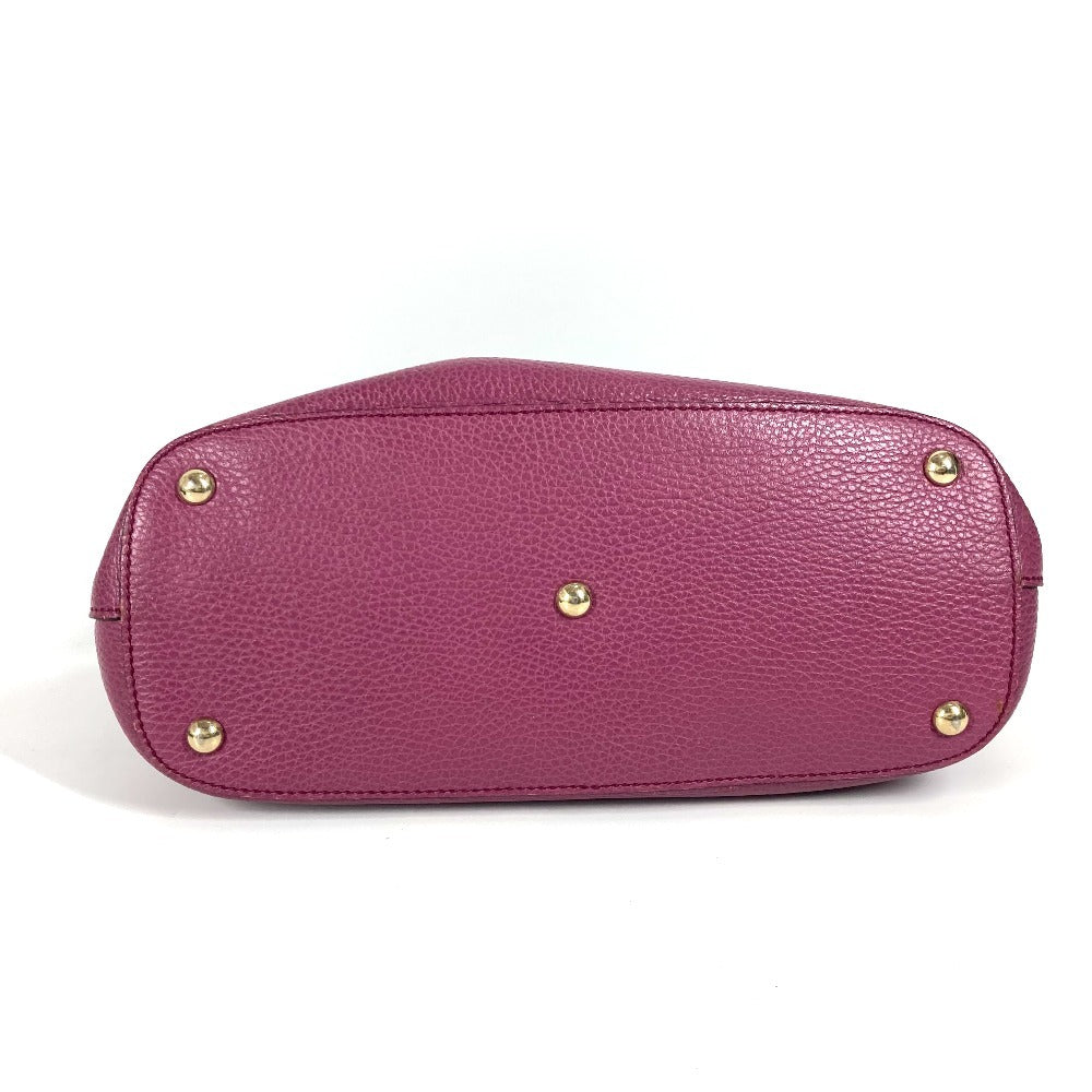GUCCI Shoulder Bag 388561 leather purple With GG charm Interlocking G