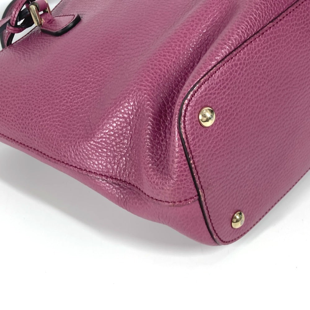 GUCCI Shoulder Bag 388561 leather purple With GG charm Interlocking G