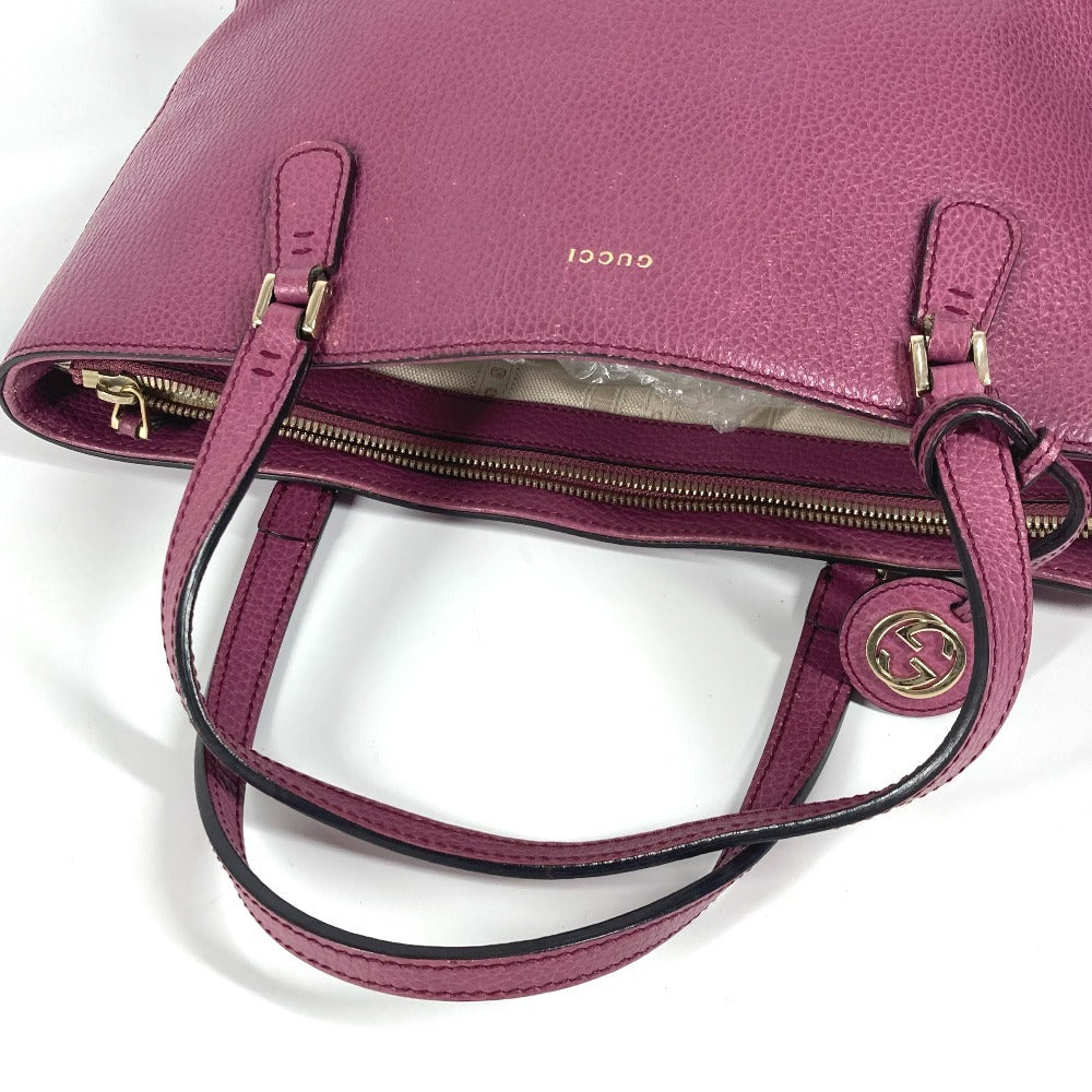 GUCCI Shoulder Bag 388561 leather purple With GG charm Interlocking G