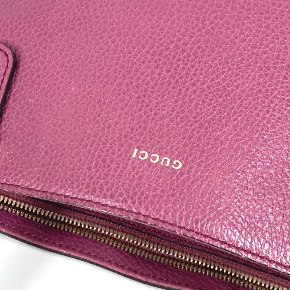 GUCCI Shoulder Bag 388561 leather purple With GG charm Interlocking G