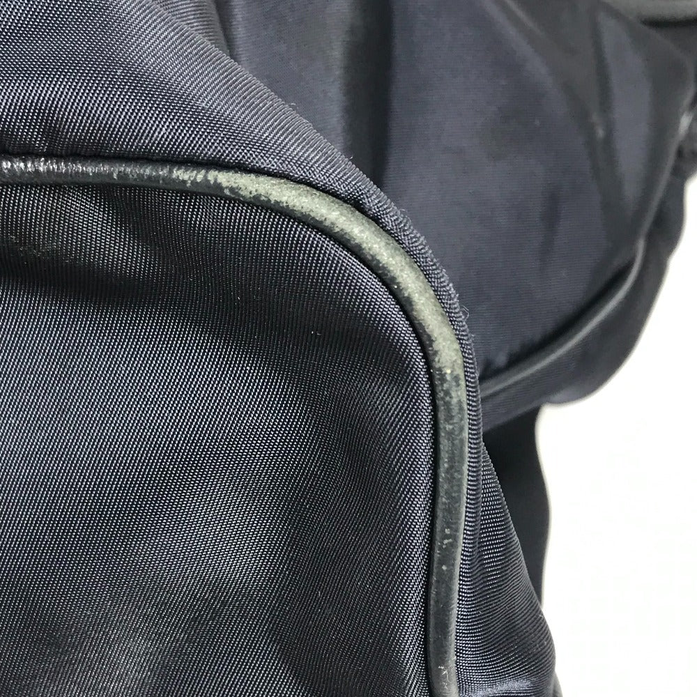 PRADA Shoulder Bag Leather / nylon Navy logo
