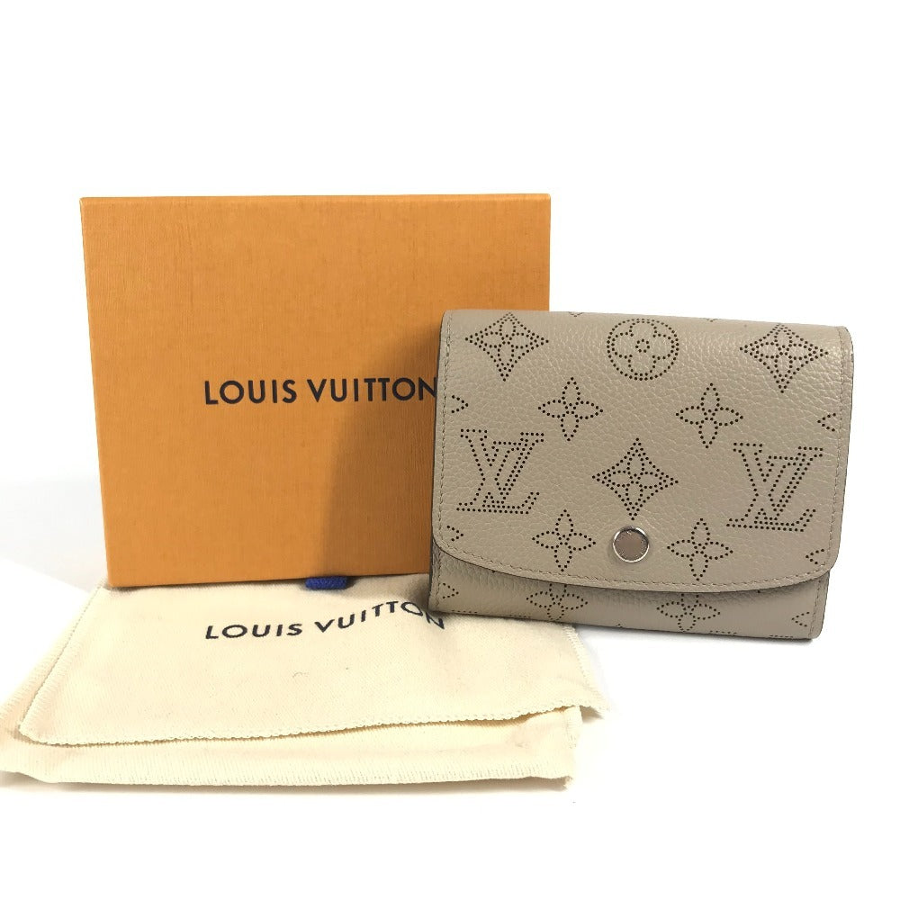 LOUIS VUITTON Folded wallet M62542 monogram mahina leather beige Monogram Mahina Portefeuille Iris Compact