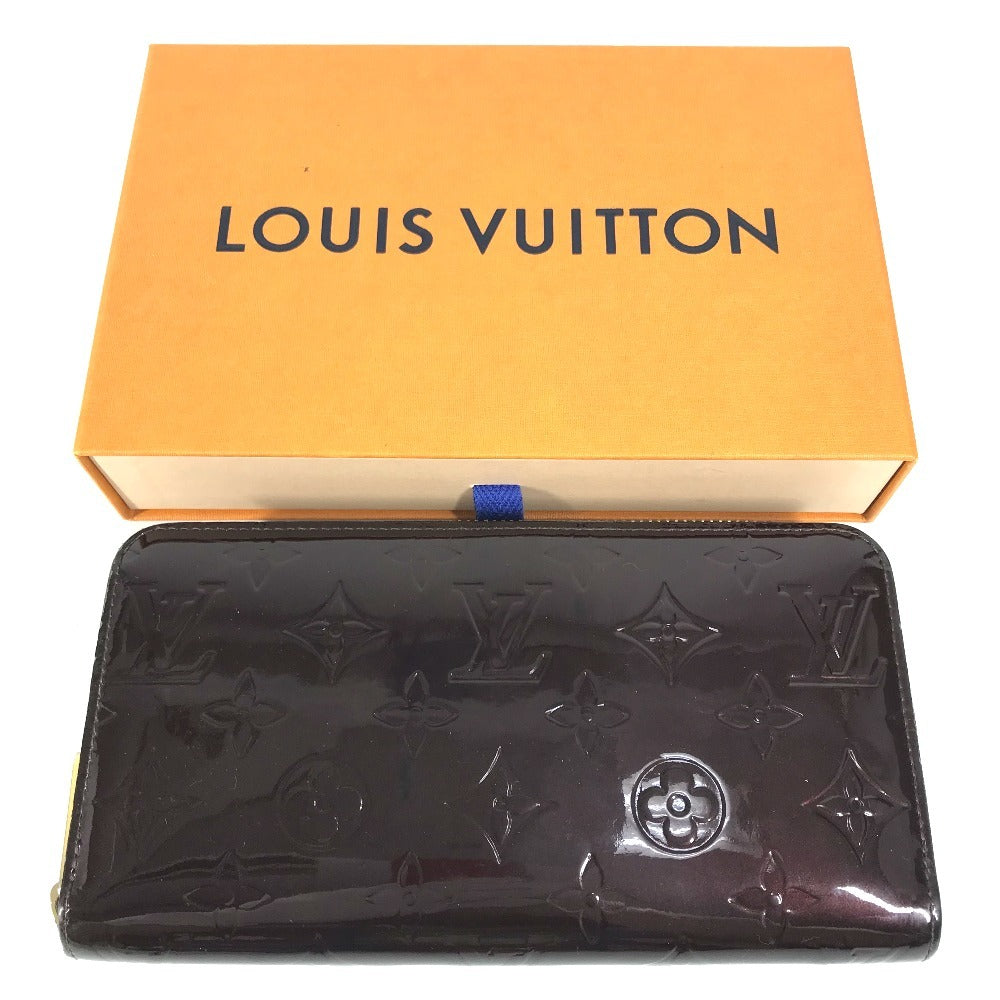LOUIS VUITTON Long Wallet Purse M93522 Monogram Vernis Canvas purple Monogram Vernis Zippy wallet