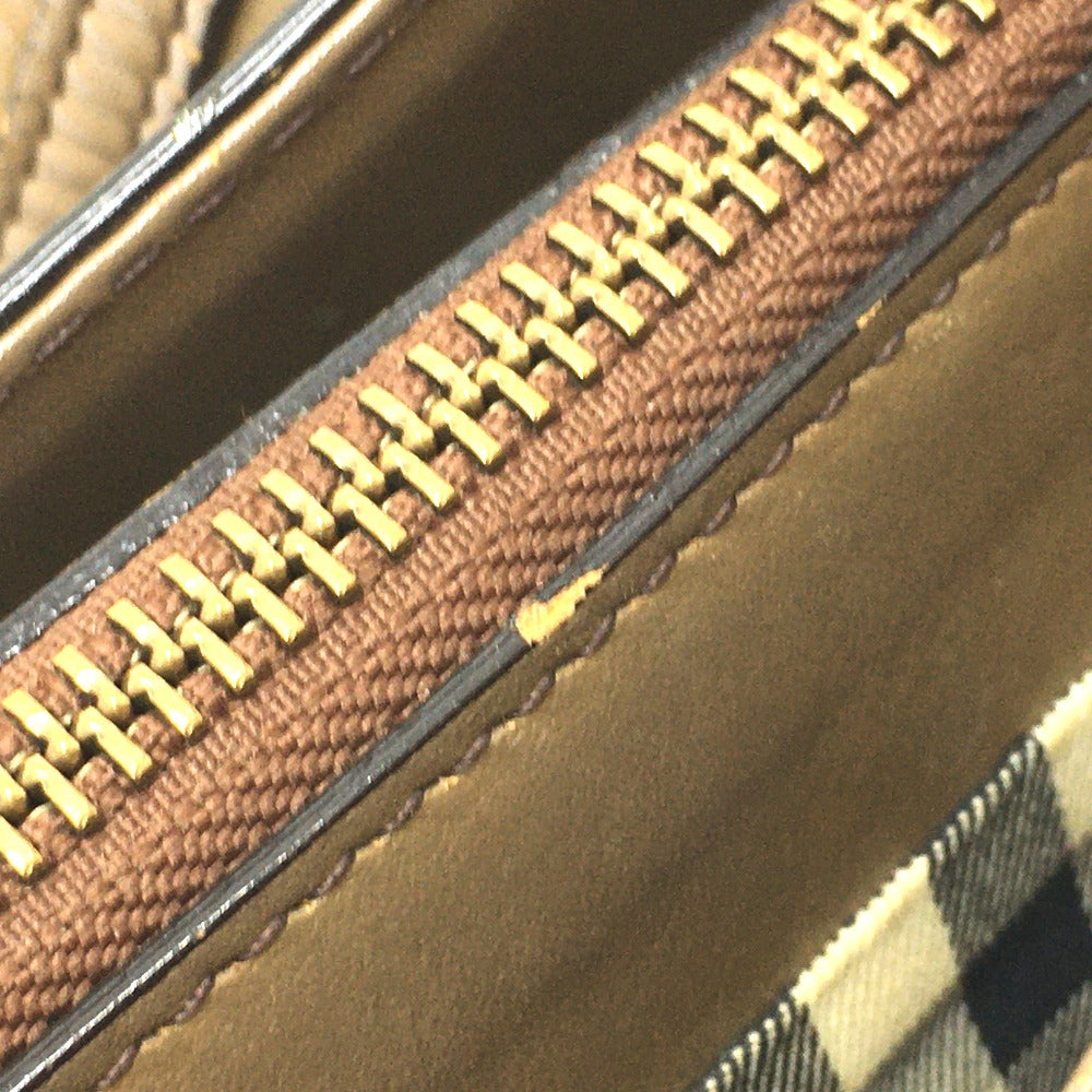 BURBERRY Shoulder Bag leather Brown Inner check one belt