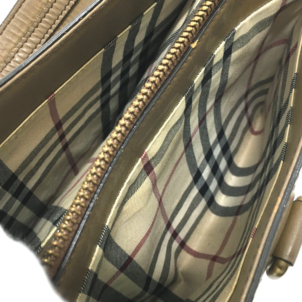 BURBERRY Shoulder Bag leather Brown Inner check one belt