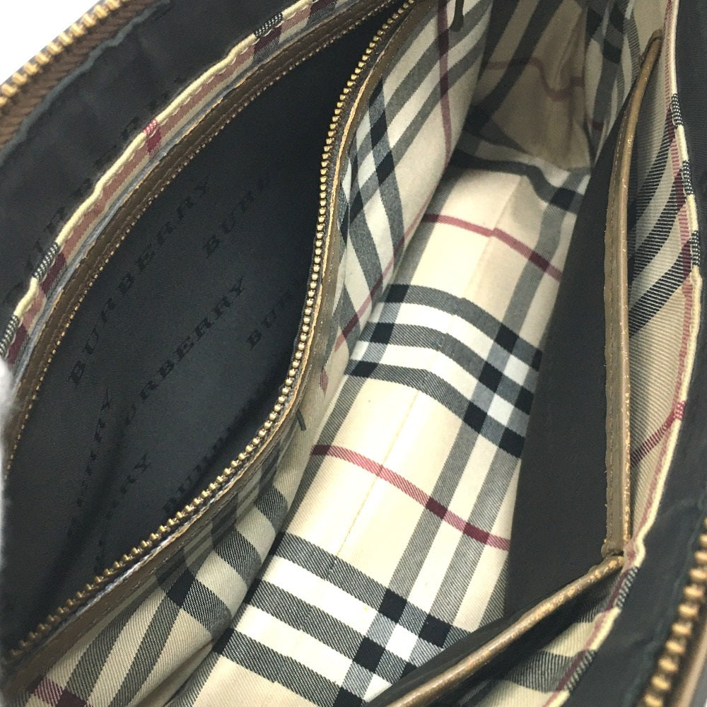 BURBERRY Shoulder Bag leather Brown Inner check one belt
