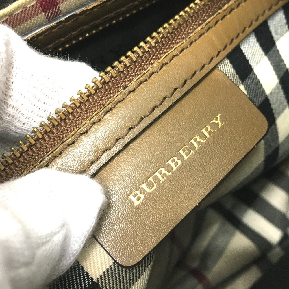 BURBERRY Shoulder Bag leather Brown Inner check one belt