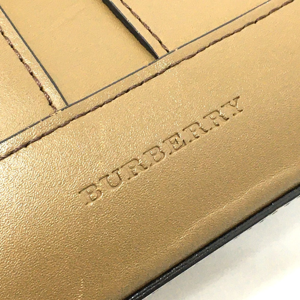 BURBERRY Shoulder Bag leather Brown Inner check one belt