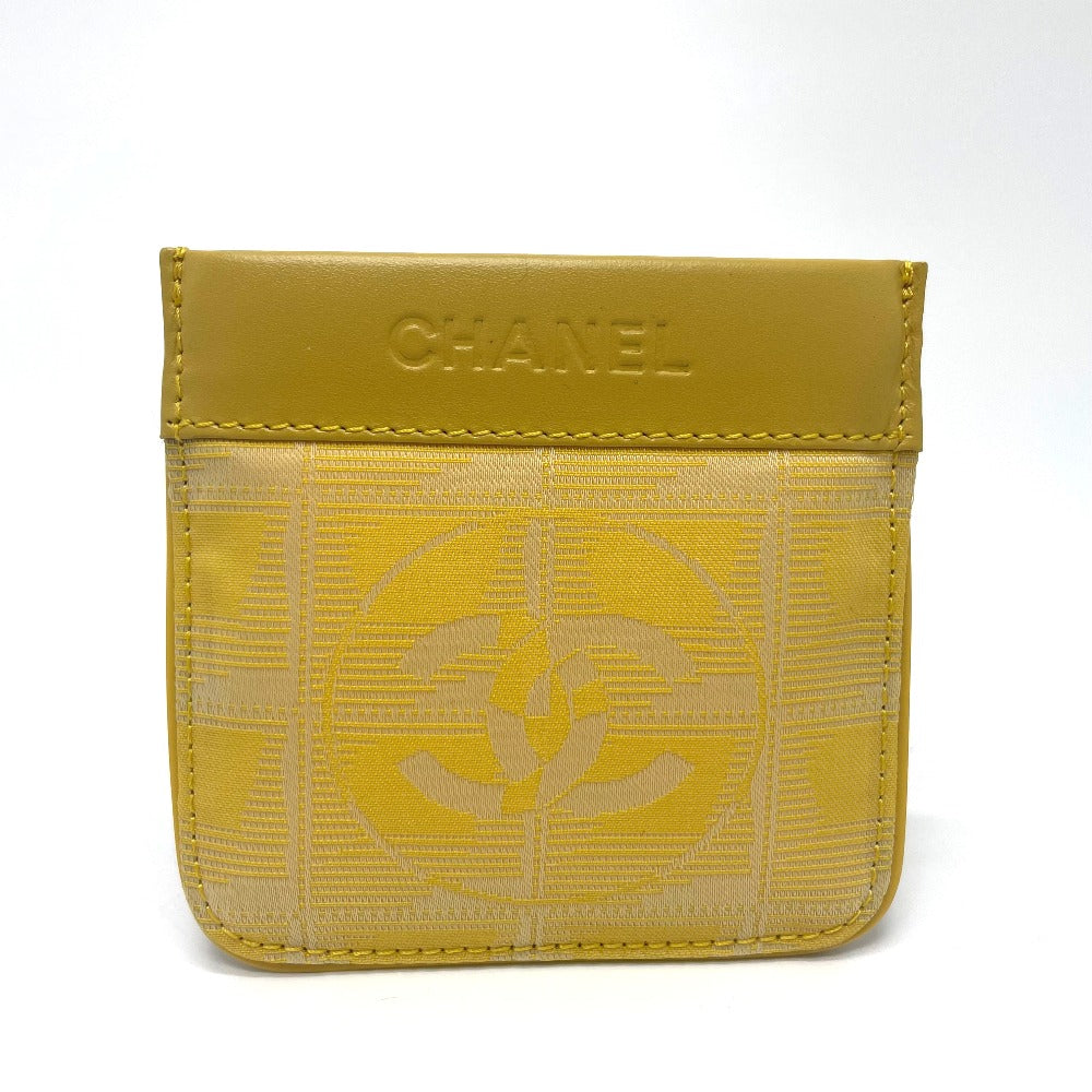 CHANEL Coin case Leather / PVC yellow CC COCO Mark New travel line