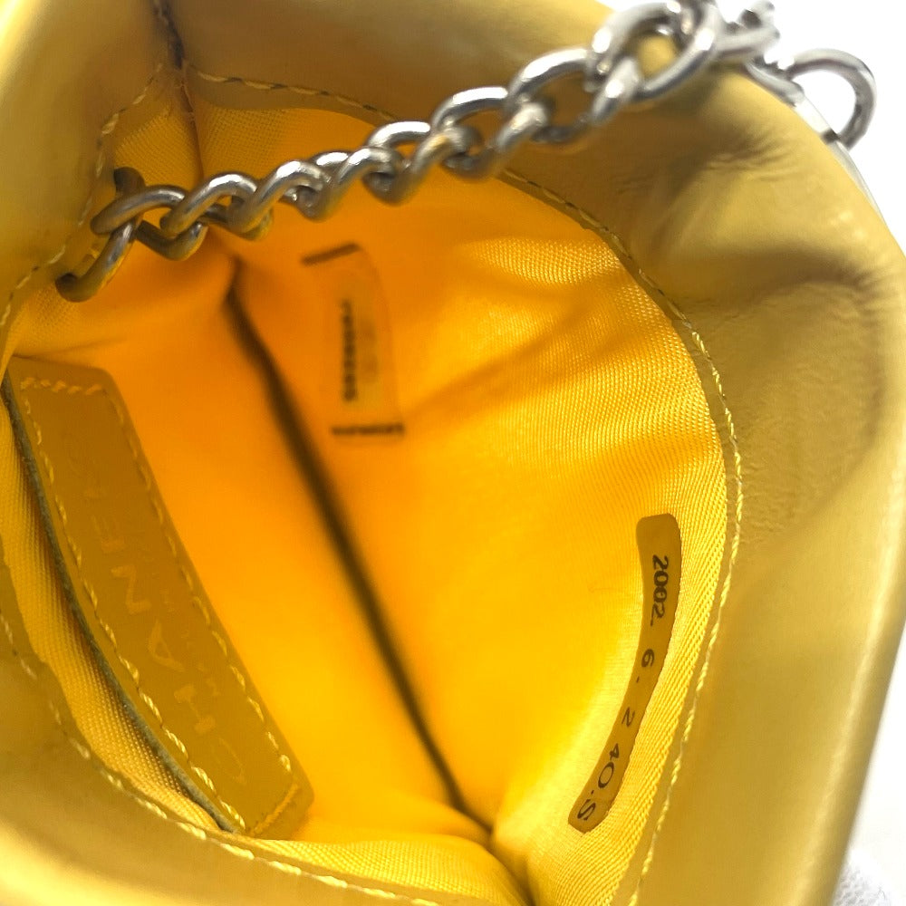 CHANEL Coin case Leather / PVC yellow CC COCO Mark New travel line