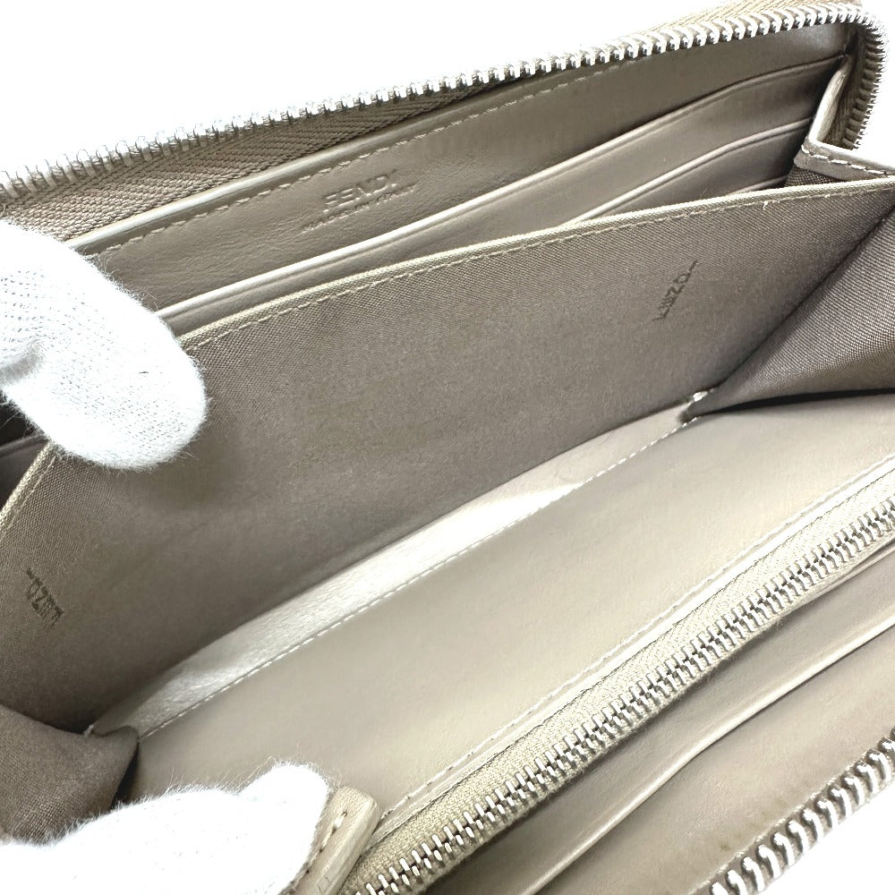 FENDI Long Wallet Purse 8M0299 leather beige By the way mens Used Authentic