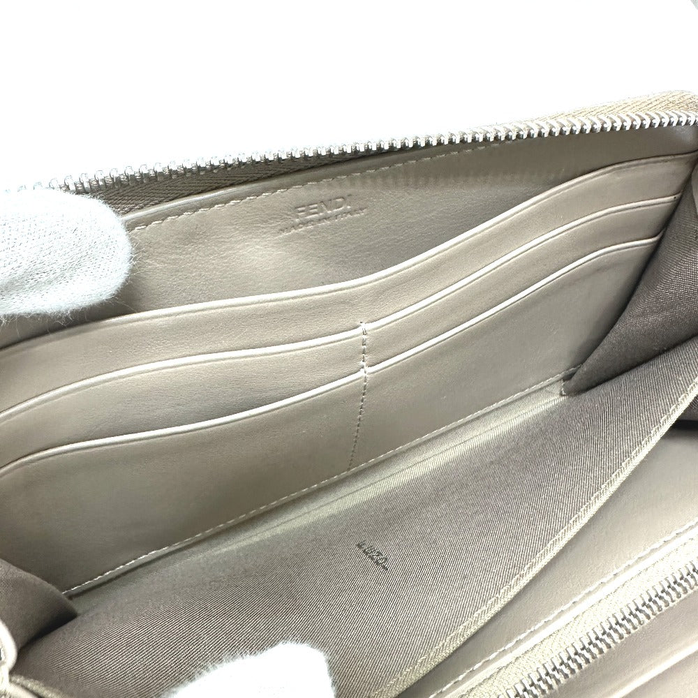 FENDI Long Wallet Purse 8M0299 leather beige By the way mens Used Authentic