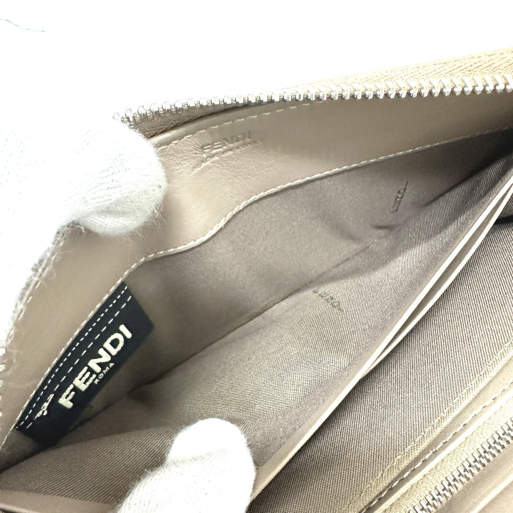 FENDI Long Wallet Purse 8M0299 leather beige By the way mens Used Authentic