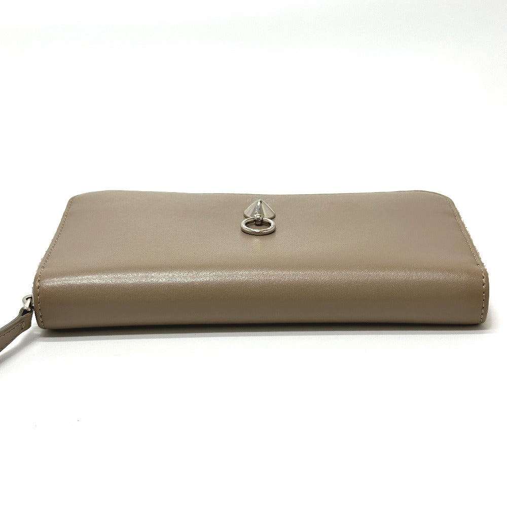 FENDI Long Wallet Purse 8M0299 leather beige By the way mens Used Authentic