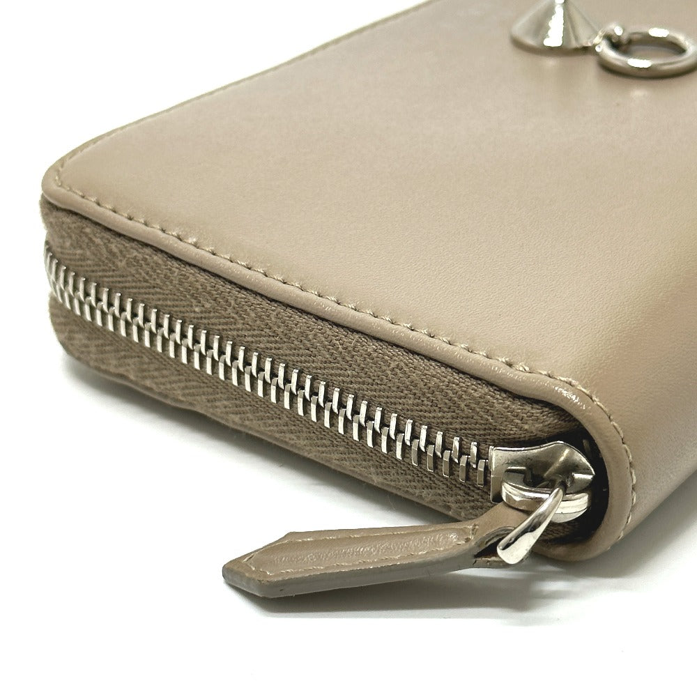FENDI Long Wallet Purse 8M0299 leather beige By the way mens Used Authentic