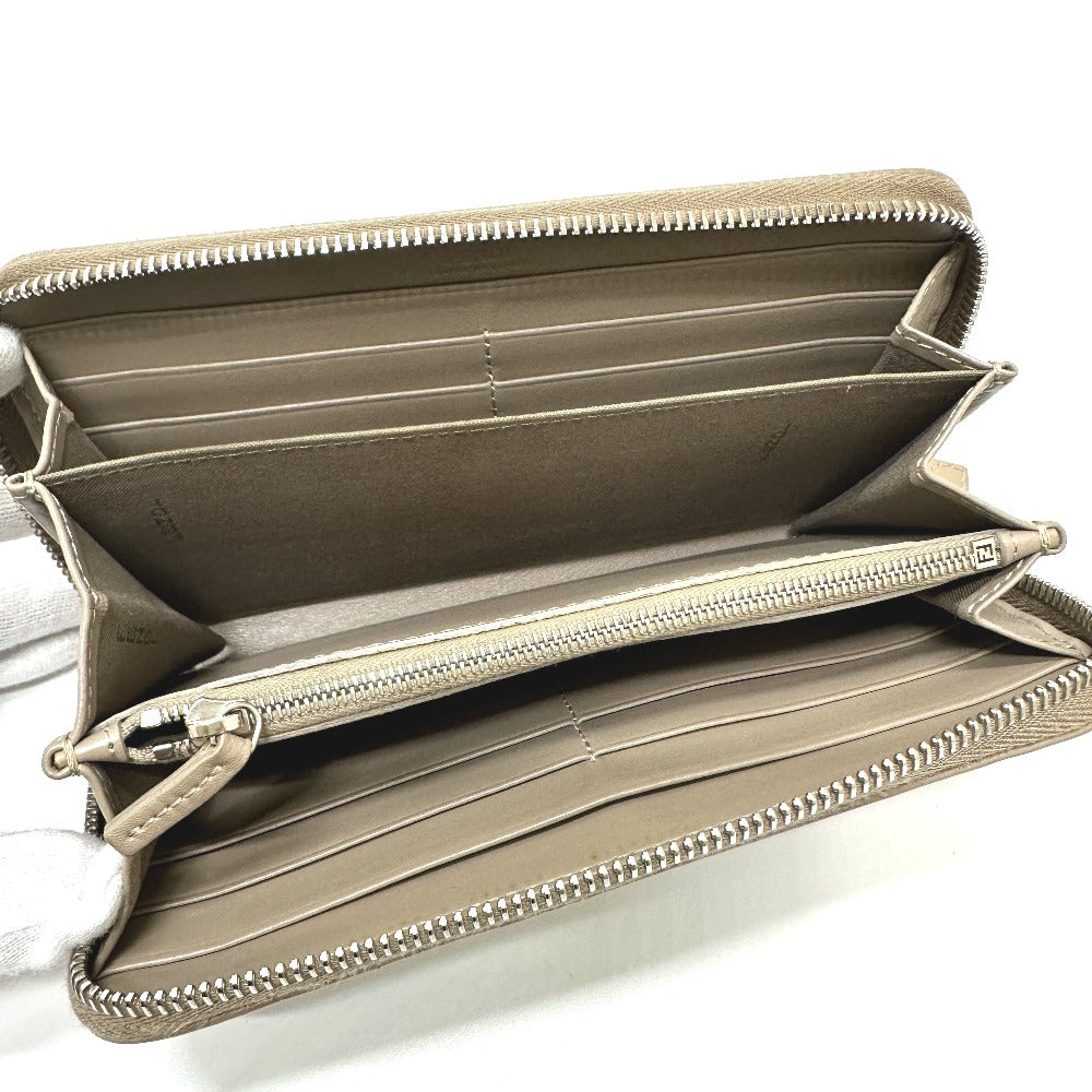 FENDI Long Wallet Purse 8M0299 leather beige By the way mens Used Authentic