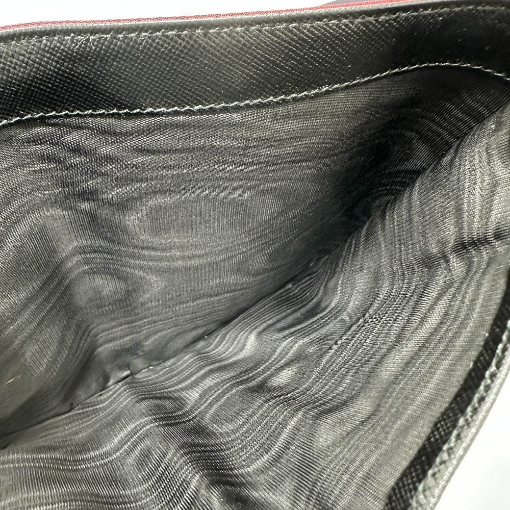 PRADA Trifold wallet Nylon, Saffiano Leather wine-red Triangle logo