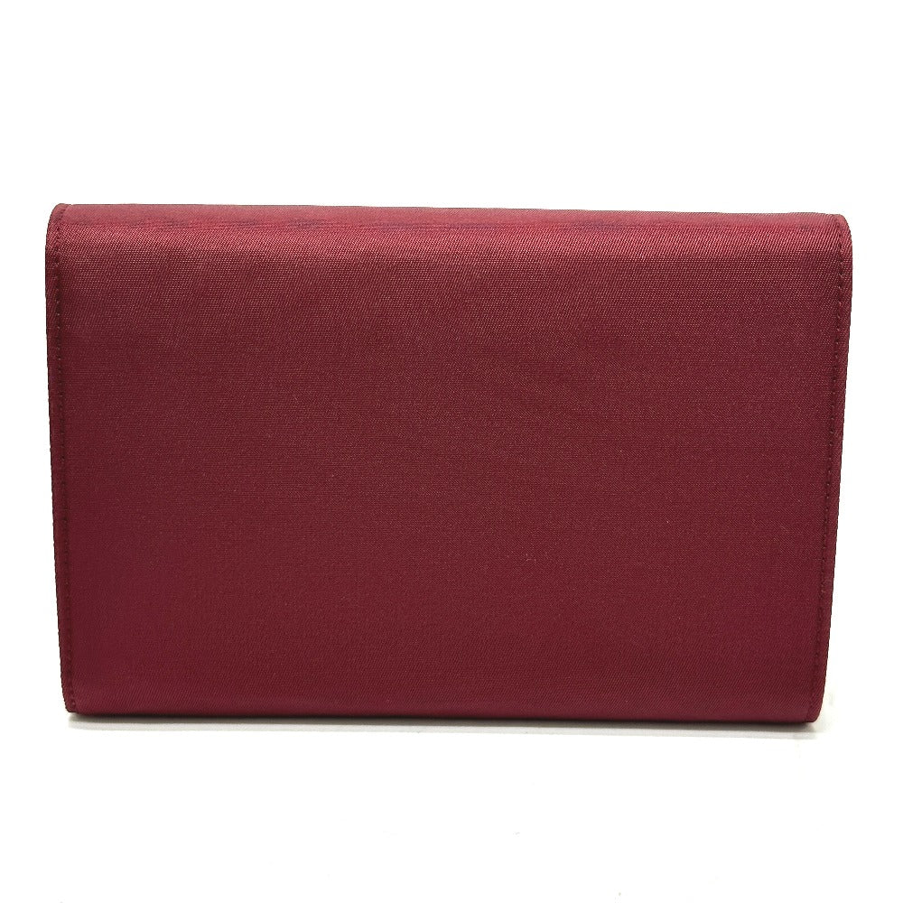 PRADA Trifold wallet Nylon, Saffiano Leather wine-red Triangle logo