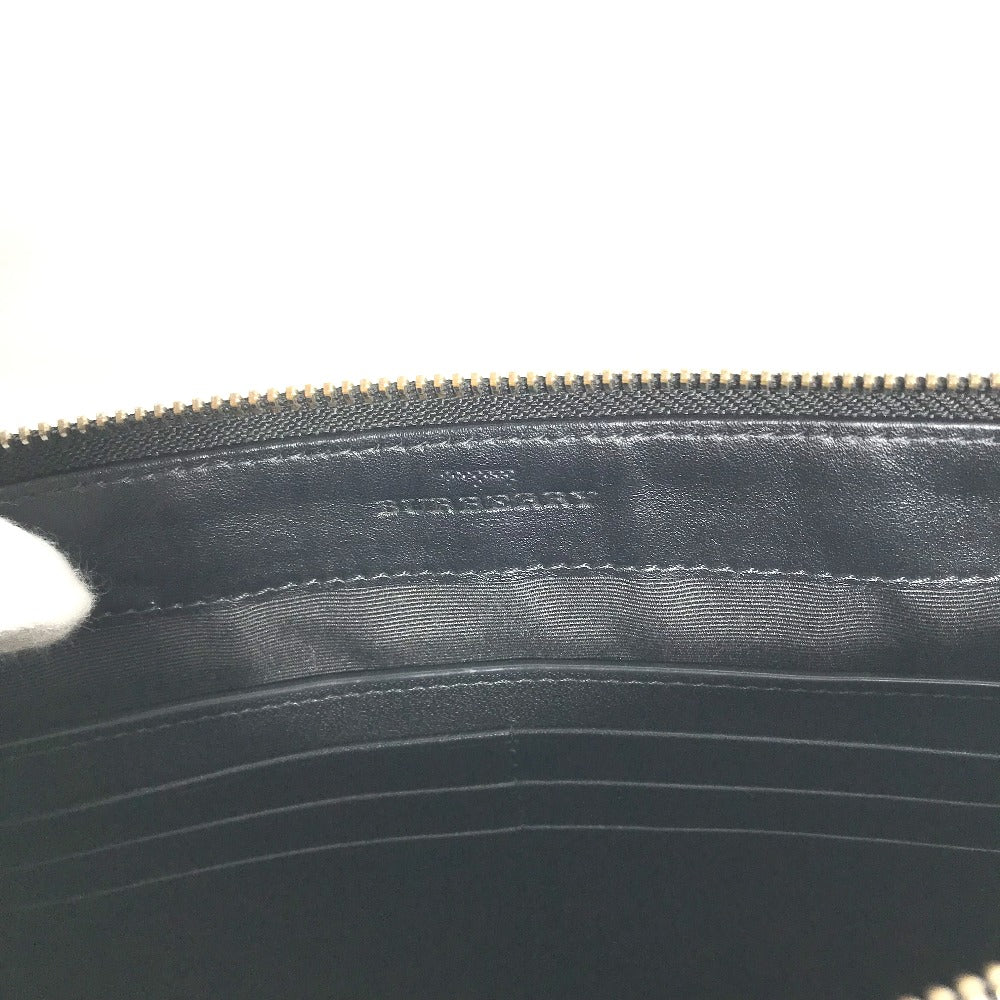 BURBERRY Clutch bag leather black Graffiti Check