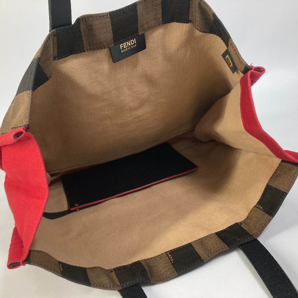 FENDI Tote Bag 8BH252 Leather / canvas Brown Shoulder Bag Shoulder Bag Pecan