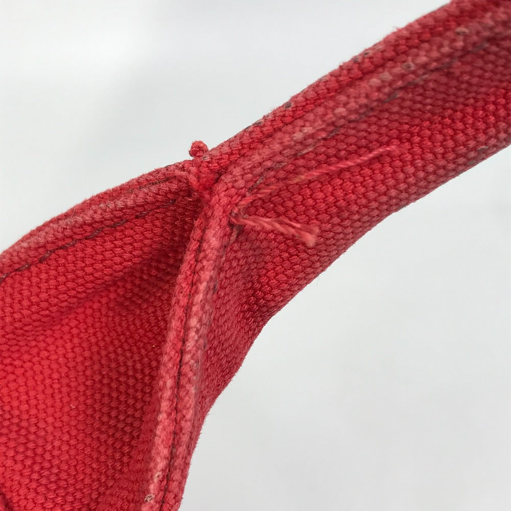PRADA Tote Bag canvas Red Triangle logo plate Canapa GM Bijou Women Used Authentic