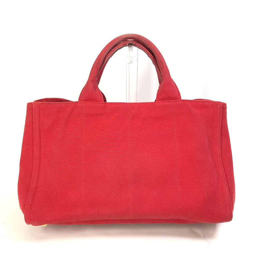 PRADA Tote Bag canvas Red Triangle logo plate Canapa GM Bijou Women Used Authentic