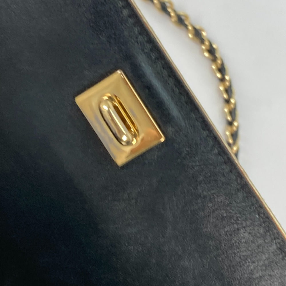 Salvatore Ferragamo Shoulder Bag suede black Crossbody bag Chain bag Women Used Authentic