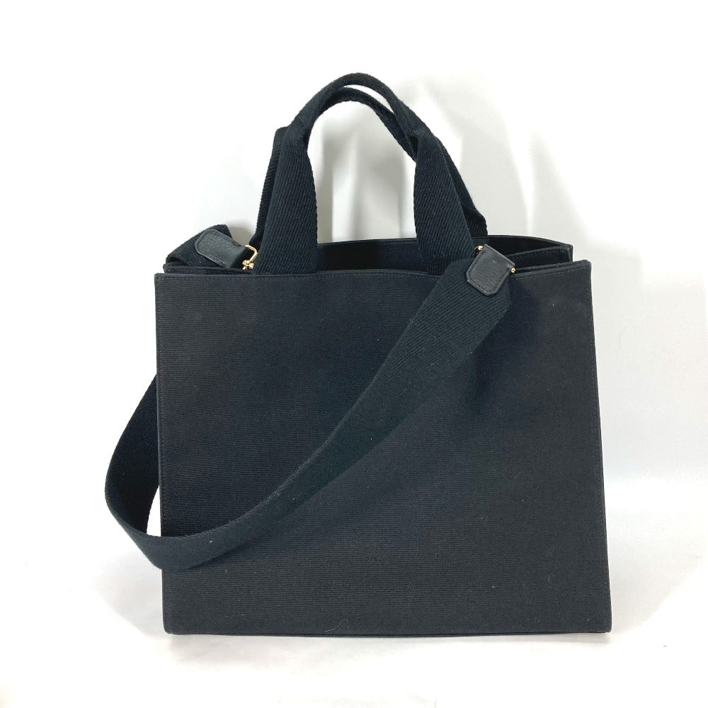 FENDI Shoulder Bag 8BH395 canvas black VERSACE collaboration FENDACE FENDACE Women Used Authentic