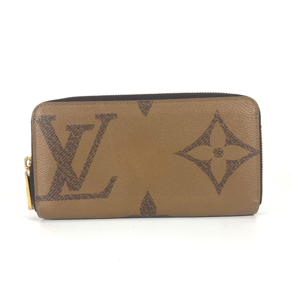 LOUIS VUITTON Long Wallet Purse M69353 Monogram reverse canvas Brown Giant Monogram Reverse Zippy wallet Women Used Authentic