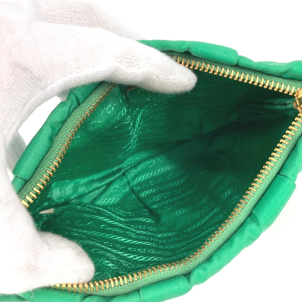 PRADA Clutch bag Nylon green Cosmetics Pouch logo