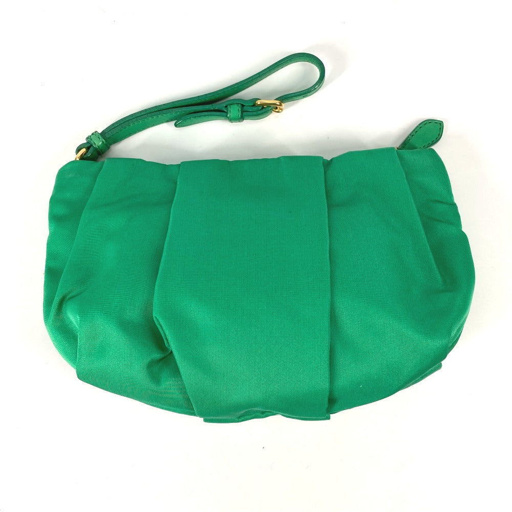 PRADA Clutch bag Nylon green Cosmetics Pouch logo