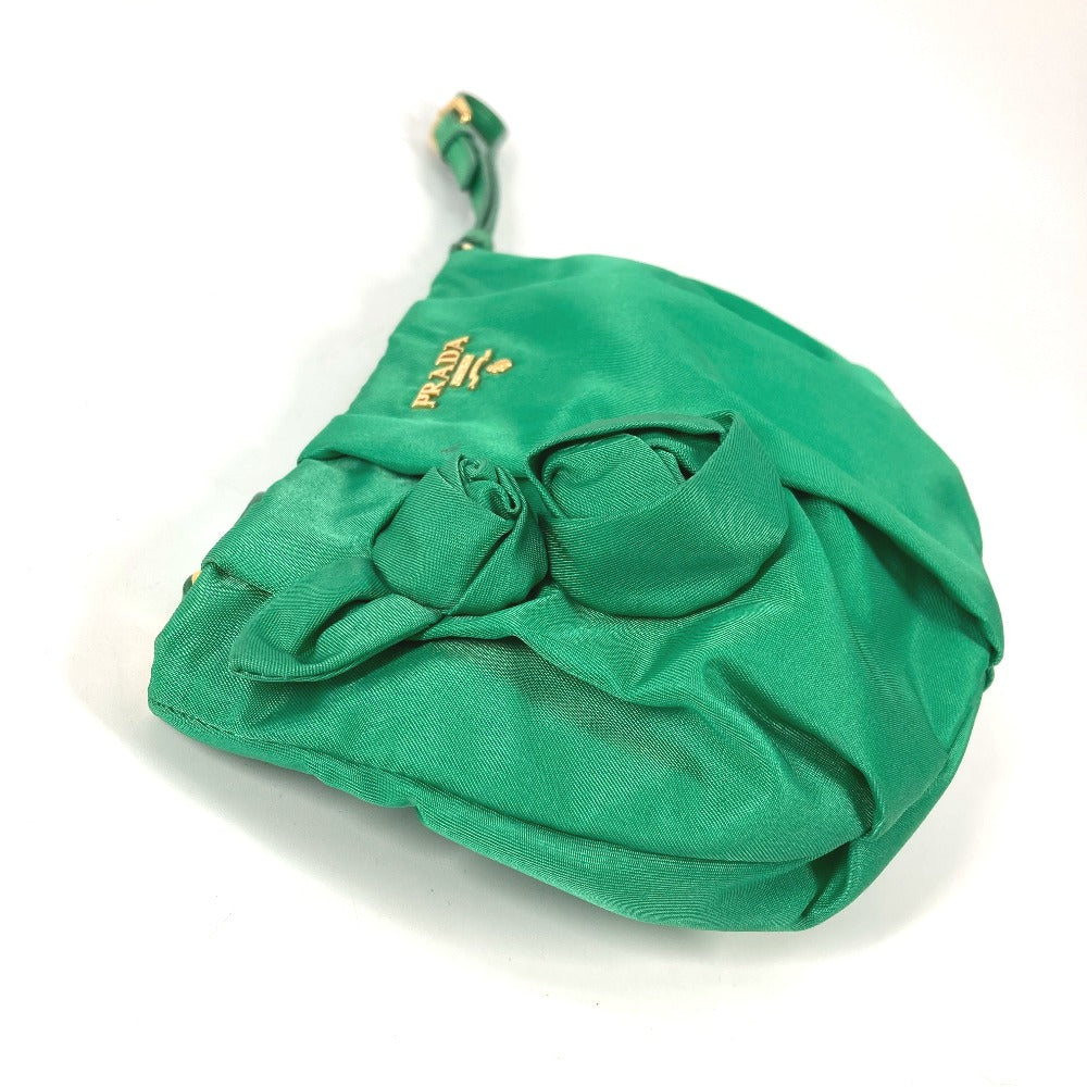 PRADA Clutch bag Nylon green Cosmetics Pouch logo