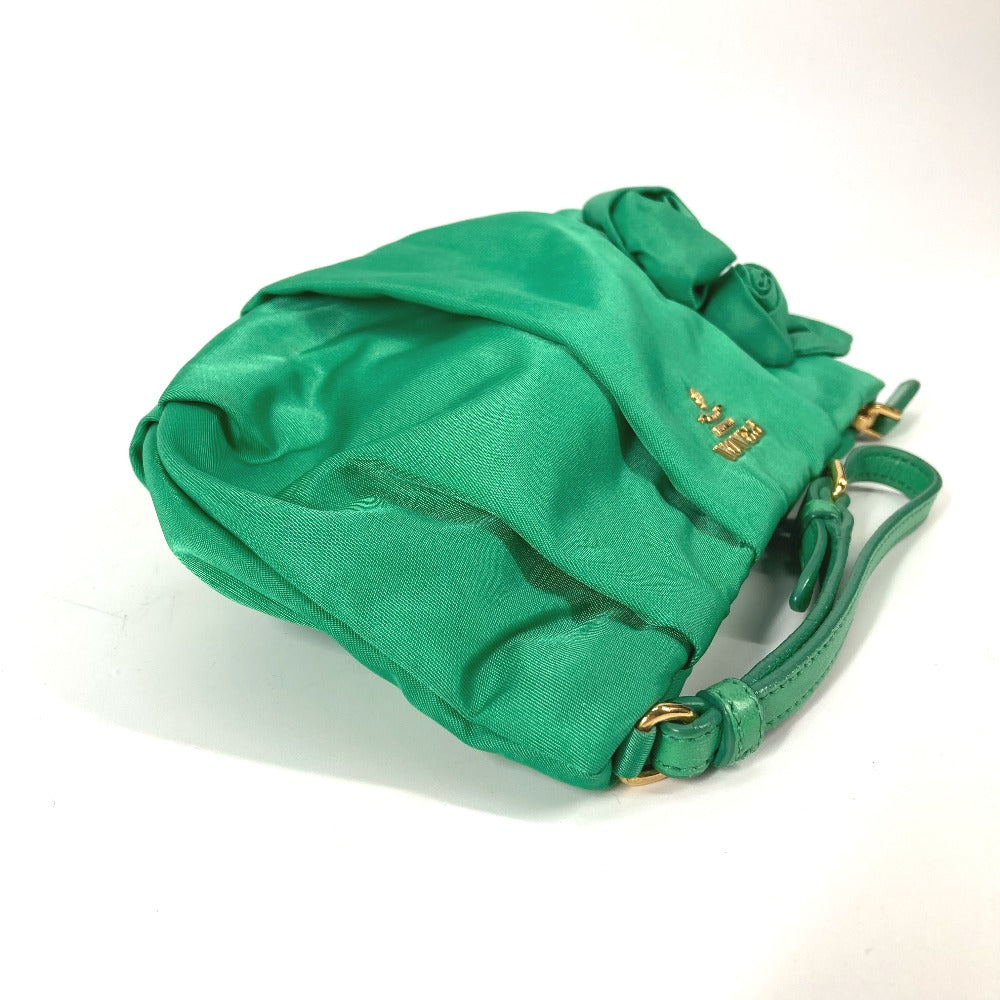 PRADA Clutch bag Nylon green Cosmetics Pouch logo