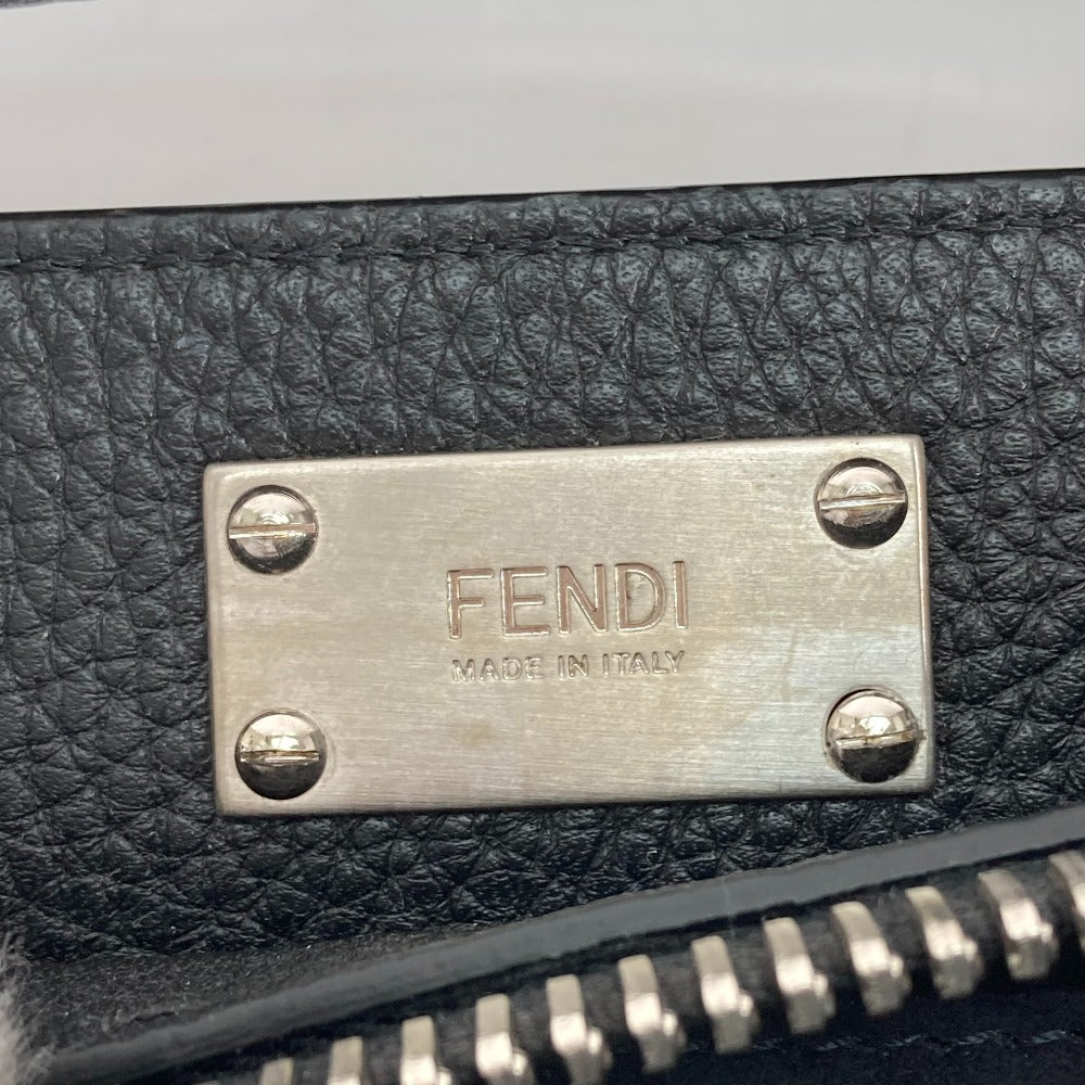 FENDI Handbag 7VA406 leather black Shoulder Bag Crossbody bag Selleria Peekaboo Iconic Fit mens Used Authentic