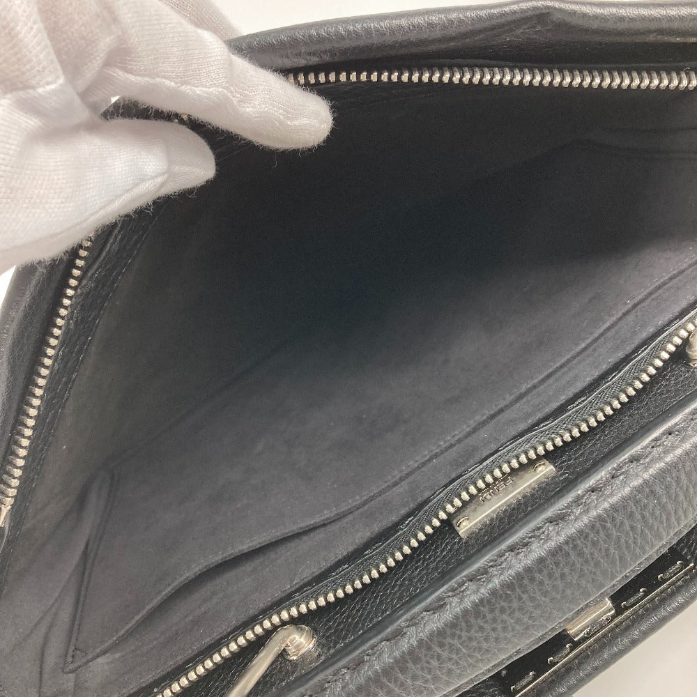 FENDI Handbag 7VA406 leather black Shoulder Bag Crossbody bag Selleria Peekaboo Iconic Fit mens Used Authentic