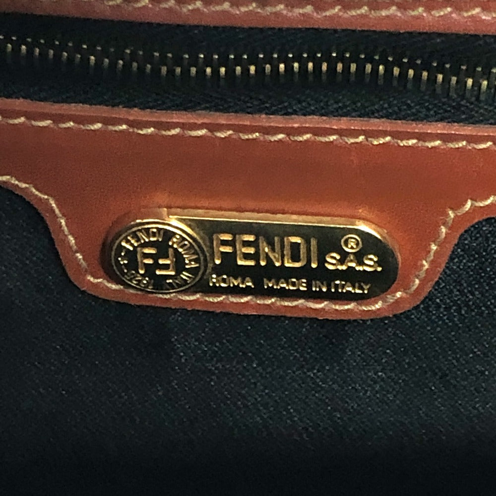 FENDI Tote Bag PVC, Leather khaki Pecan logo