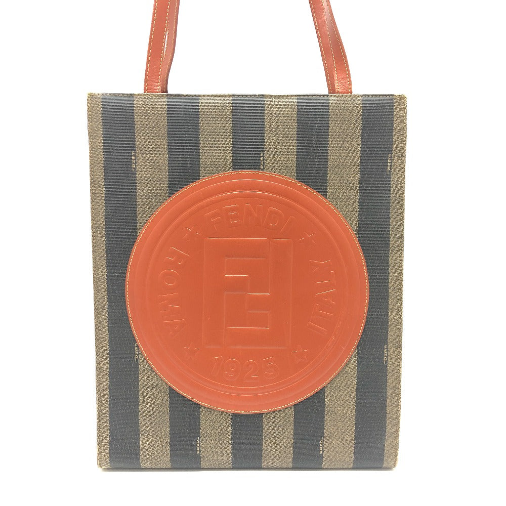 FENDI Tote Bag PVC, Leather khaki Pecan logo
