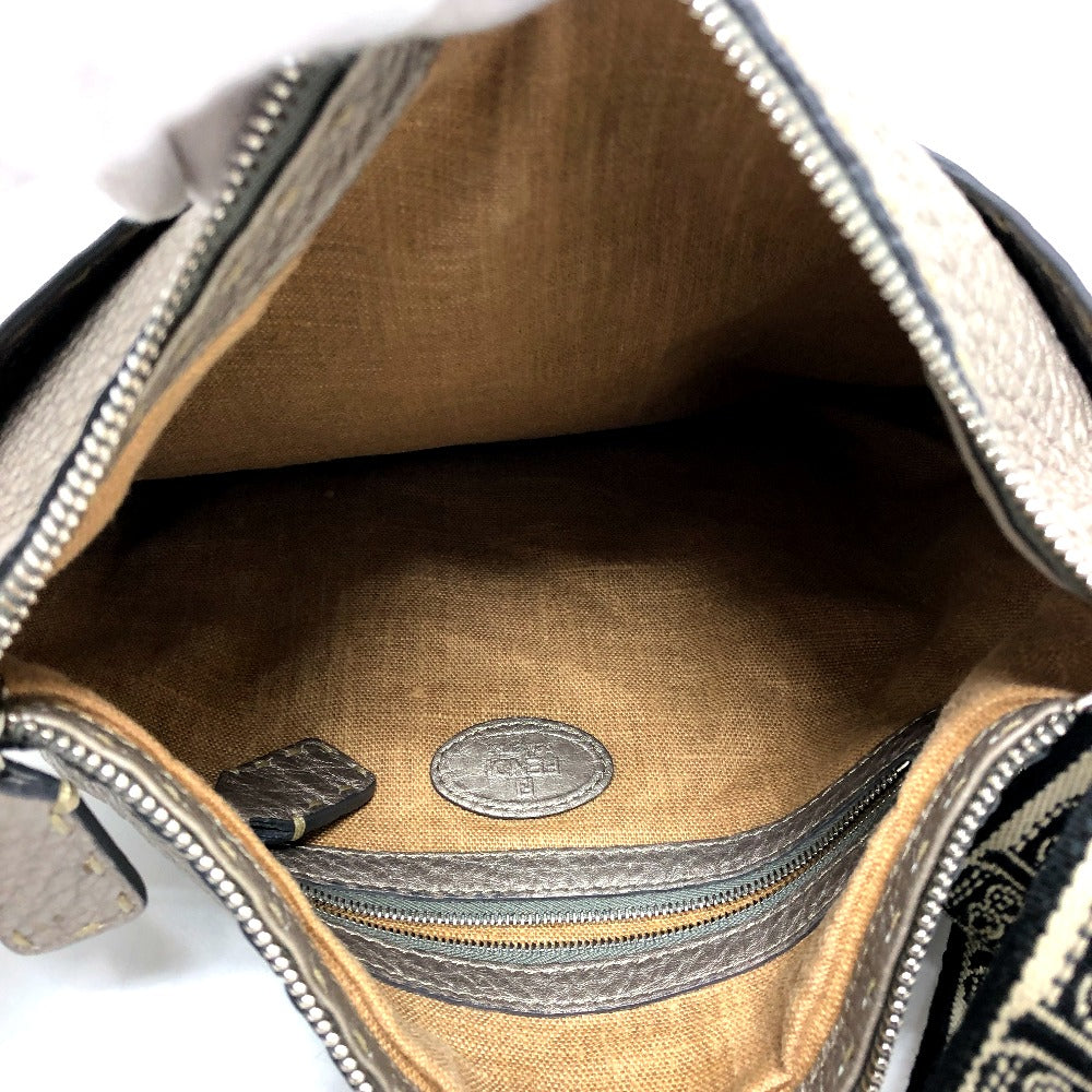 FENDI Shoulder Bag leather Metallic color Celeria